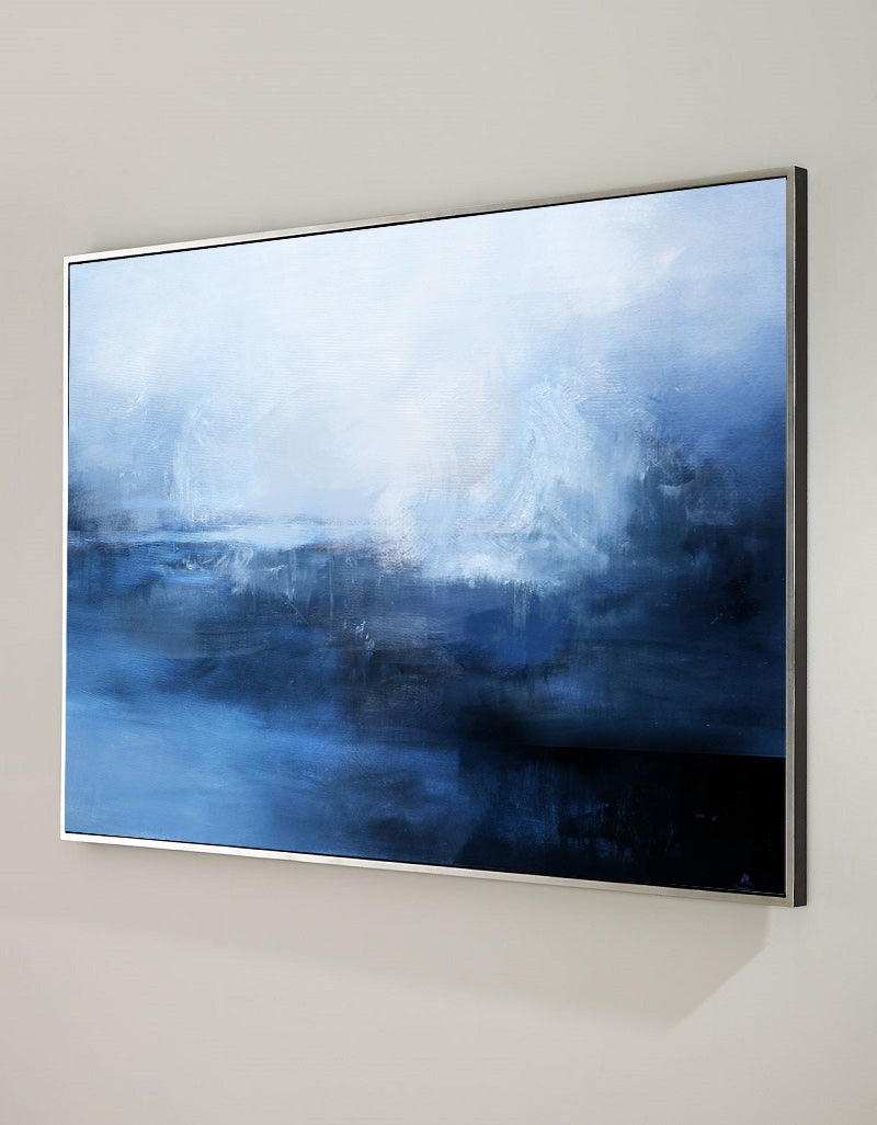 Ocean Wall Art Blue Coastal Wall Art Large Coastal Wall Art Framed abstract seascape paintings