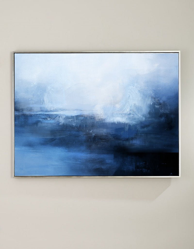 Ocean Wall Art Blue Coastal Wall Art Large Coastal Wall Art Framed abstract seascape paintings