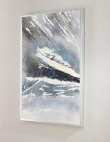Abstract Landscape Painting Winter Acrylic Paintings Winter Scenery Painting White And Blue Art
