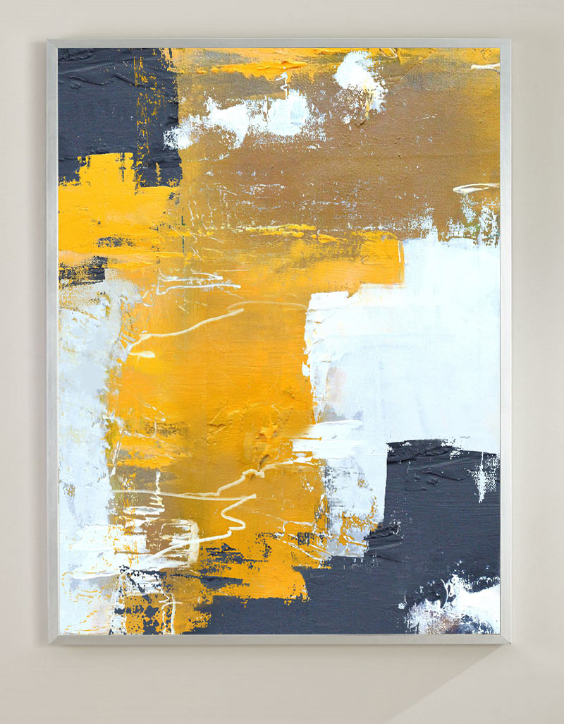 Abstract Yellow White Art #ABAV12