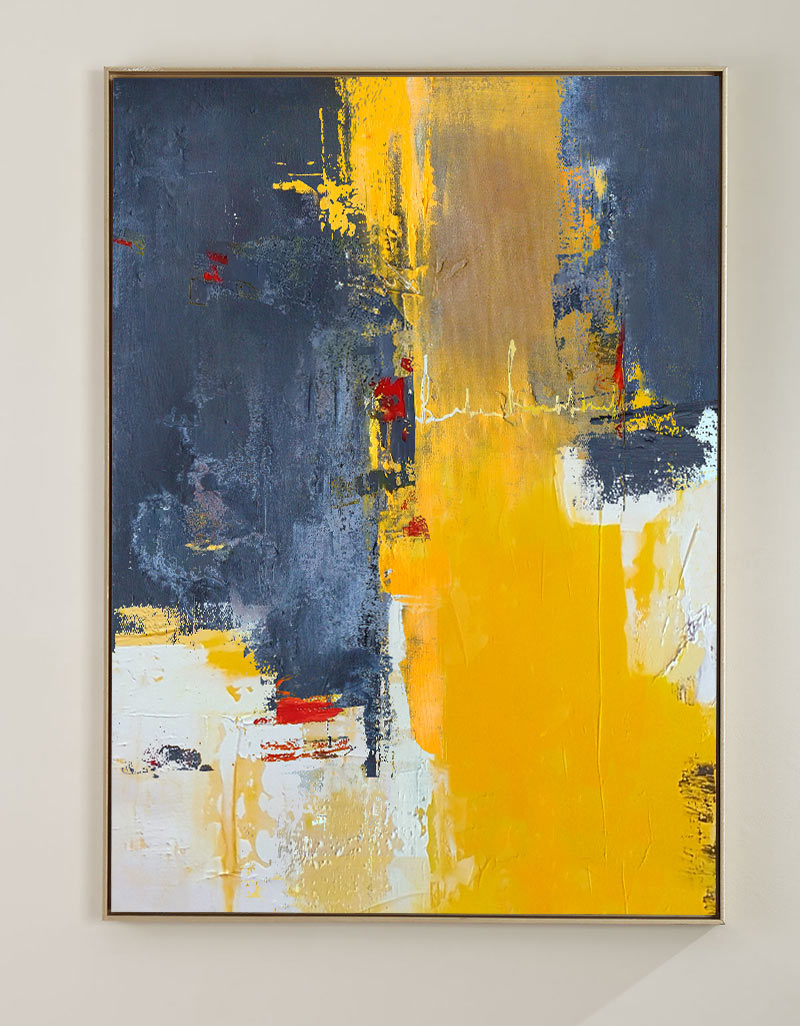 Orange Abstract Painting Large Modern Wall Art Yellow Abstract Art 