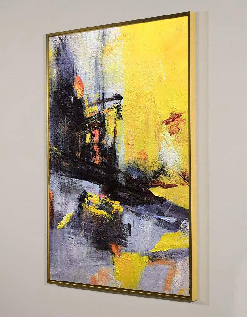 Purple Yellow Abstract Art Orange Abstract Painting Abstract Wall Decor