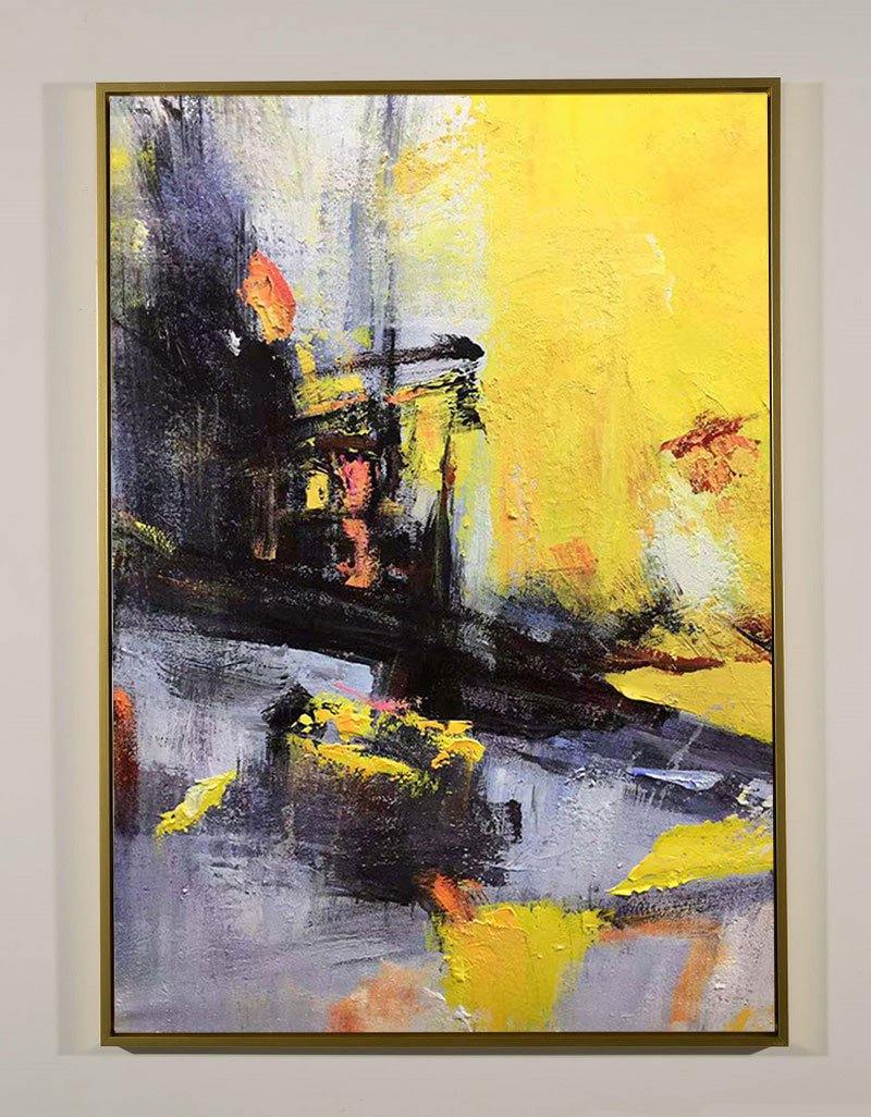 Purple Yellow Abstract Art Orange Abstract Painting Abstract Wall Decor