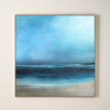 Large Beach Artwork Square Blue Ocean Painting Oversized Beach Canvas Wall Art
