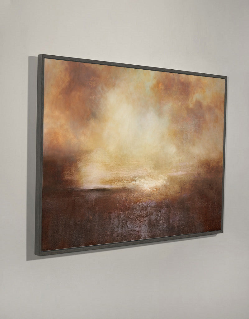 Abstract Coastal Wall Art Seaside Painting Abstract Seascapes Brown Modern Coastal Artwork