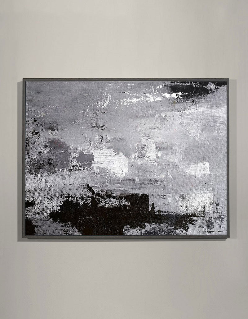 Black White And Grey Abstract Art Large Modern Gray abstract Canvas Art