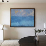 Large Blue Ocean Abstract Painting Large Acrylic Coastal Abstract Cnvas Wall Art