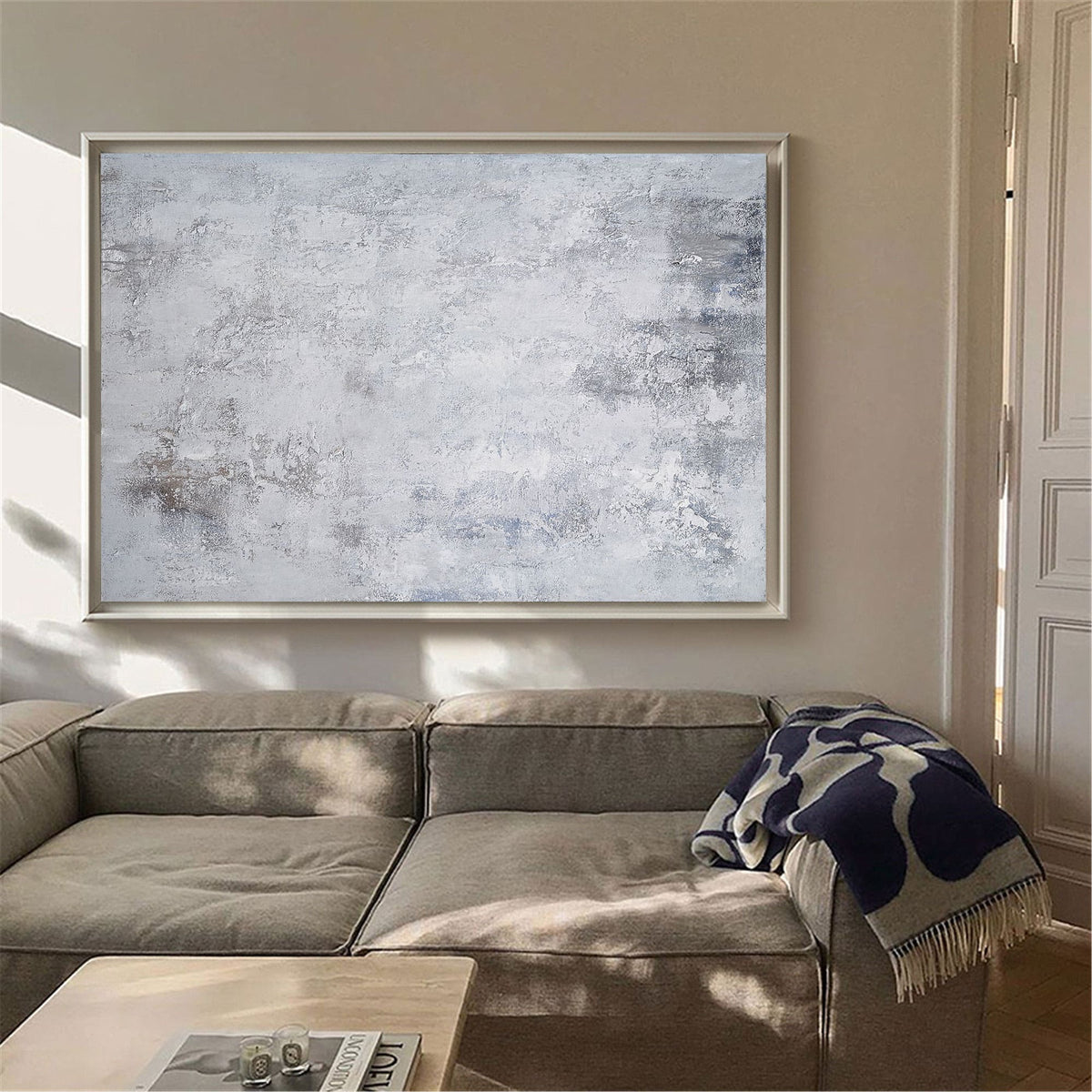Modern White Minimalist Art Artwork For Large Walls Gray And White Wall Art