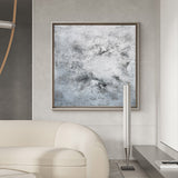 40 x 40 White Abstract Art Palette Knife Art Modern Art For Living Room