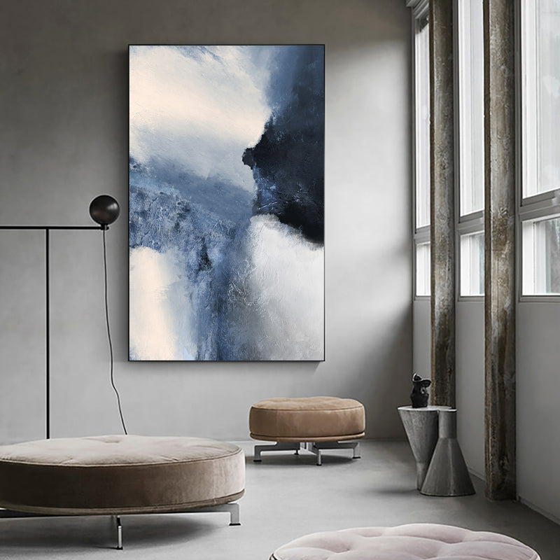 Blue Abstract Art Canvas Big Canvas Artwork Contemporary Abstract Art For Sale