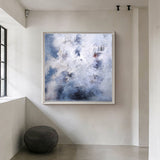 Blue And White Abstract Canvas Art Original Abstract Paintings For Sale 40 x 40 