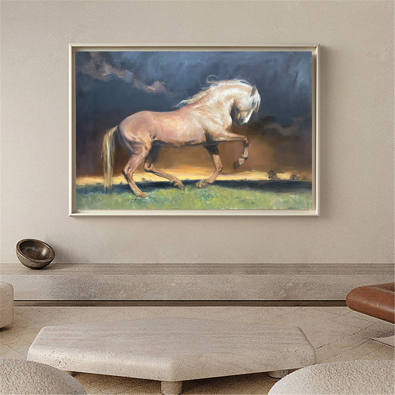 Large Brown Running Horses Canvas Art Extra Large Wild Horse Canvas Art Moddern Brown Horse Oil Painting