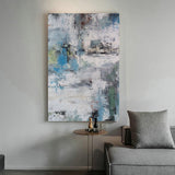 Blue And Green Abstract Art Contemporary Canvas Paintings Huge Wall Art