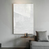 Large Plaster Art On Canvas White Abstract Painting White Minimalist Painting White 3D Textured Painting white wall art White abstract canvas art