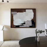 Wabi-sabi Brown And Beige Abstract Wall Art, Modern Rich Textured Abstract Acrylic Painting On Canvas