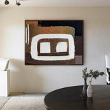 Modern Brown Abstract Wall Art Large Japandi Interior Canvas Art Horizontal Wall Art For Sale