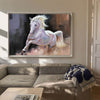 Large Wild Running Horses Painting Horse Canvas Wall Art White Horse Acrylic Painting For Sale