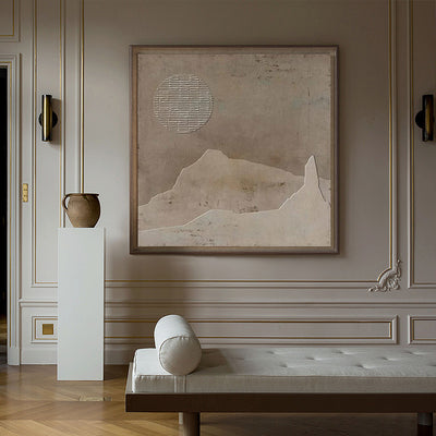 Brown Minimalist Brown Wall Art 3d Texture Canvas wall art Wabi-sabi Brown Abstract Painting