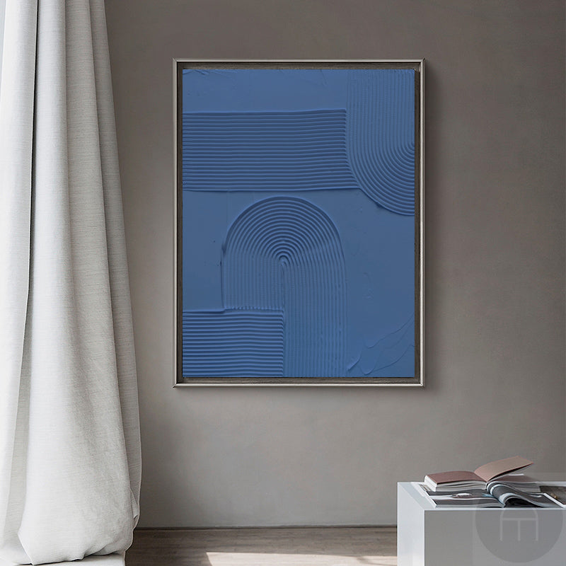 3D Blue Modern Minimalist Art Painting Texture Canvas Painting Abstract Acrylic Painting 