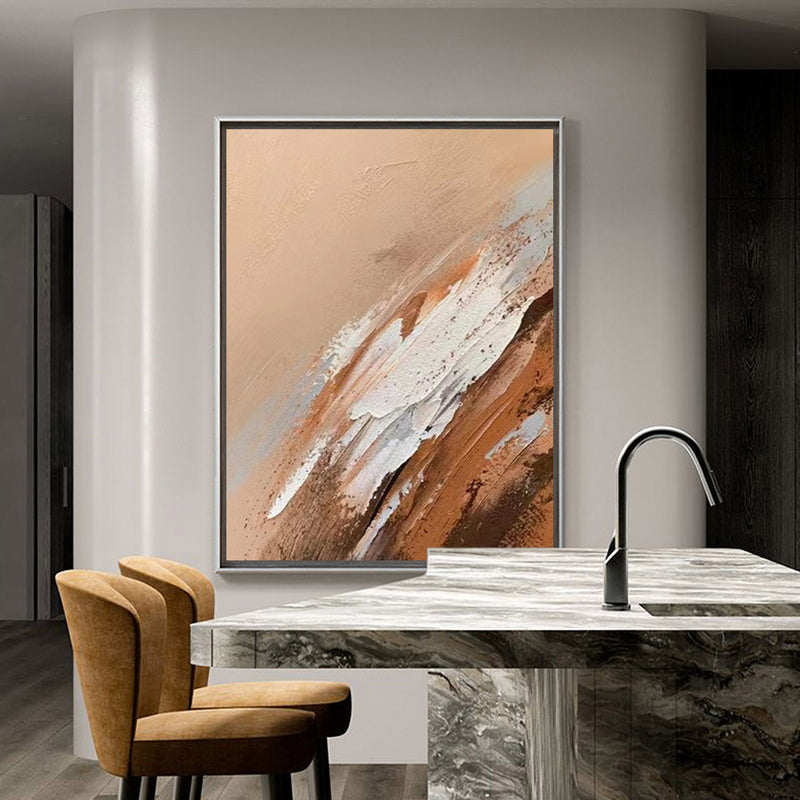 Brown Abstract Painting Large Abstract Art Rich Textured Brown Abstract Canvas Painting