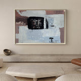 Large Grey Pink Abstract Art Painting, Acrylic Canvas Wall Art, Modern Grey Abstract Canvas Art