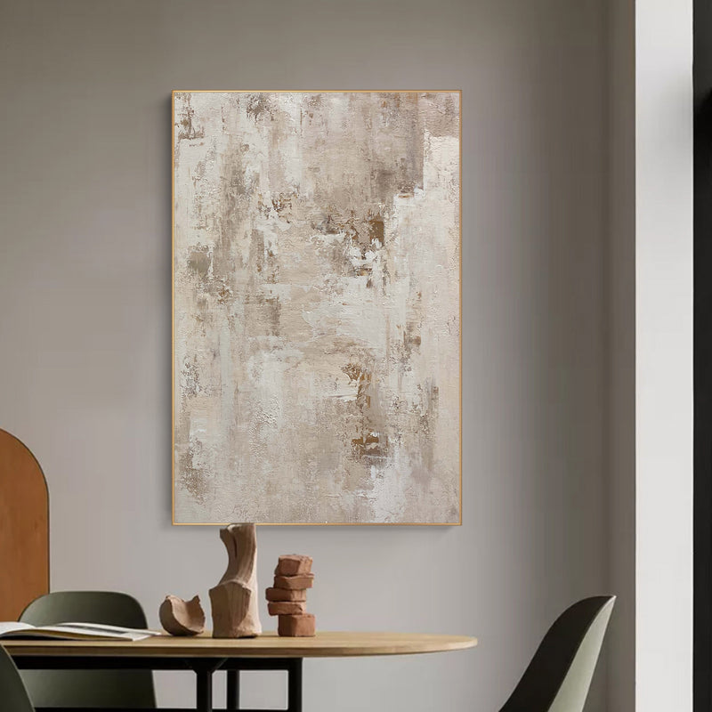 Beige Painting Beige Canvas Art Abstract Painting Beige Minimalist Abstract Wabi-sabi Painting