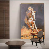 Large Running Horse Wall Art Livingroom Canvas Wall Art Modern Horse Acrylic Painting For Sale