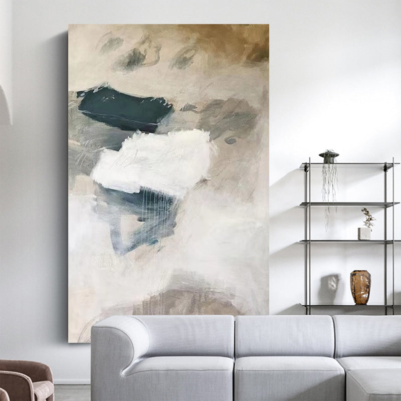 Modern Grey Abstract Canvas Art Grey Abstract Wall Painting Large Abstract Art For Sale