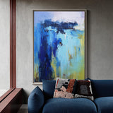 Large Abstract Coastal Canvas Art  Acrylic Abstract Beach Painting On Canvas For Living Room 
