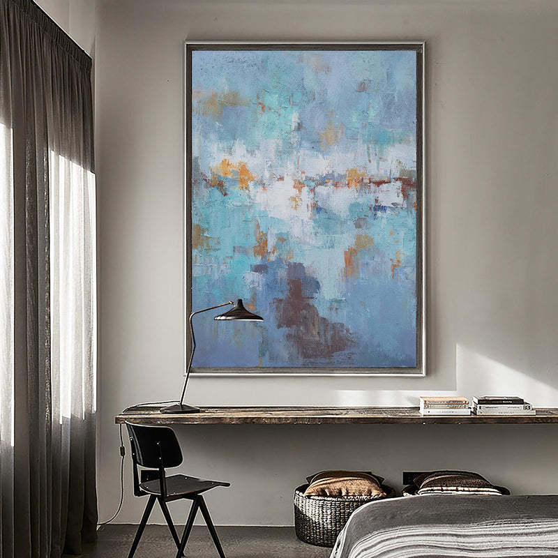 Big Acrylic Seascape Abstract Paintings Extra Large Coastal Wall Art Canvas