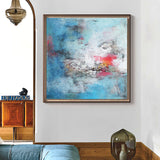 Square Acrylic Abstract Landscape Painting Impressionist Scenery Art