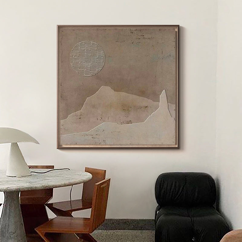 Brown Minimalist Brown Wall Art 3d Texture Canvas wall art Wabi-sabi Brown Abstract Painting
