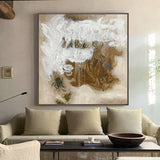 Beige Abstract Wall Art Acrylic Painting Modern Large Livingroom Canvas Wall Art For Sale