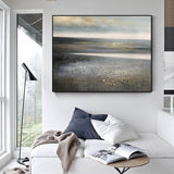 Grey Abstract Textured Landscape Wall Art Acrylic Paintings Livingroom Canvas Art For Sale