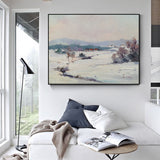 Snowscapes Wall Art Canvas Wall Art Snowscapes Acrylic Painting, Winter Snow Wall Art For Sale