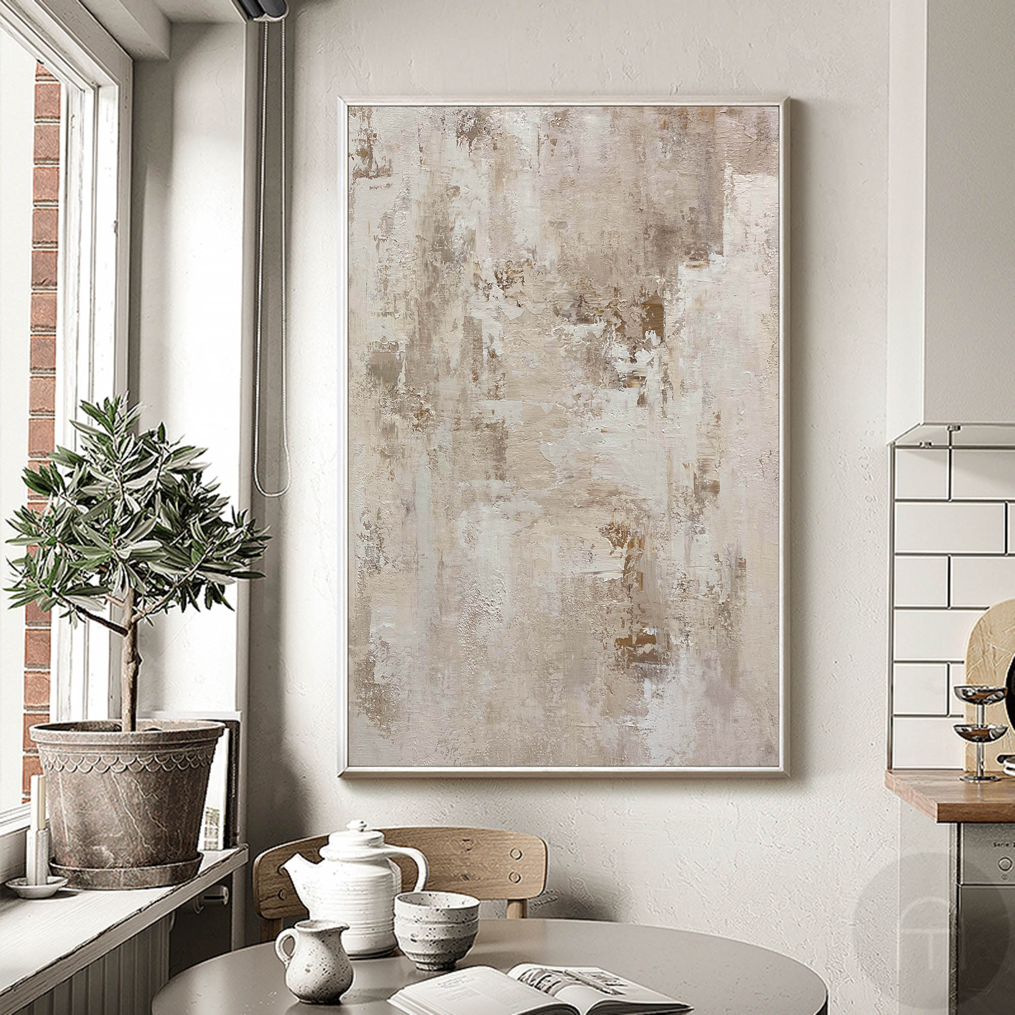 Beige Abstract Beige Painting Beige Canvas Art Abstract Painting Beige Minimalist ...