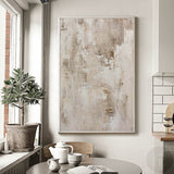 Beige Painting Beige Canvas Art Abstract Painting Beige Minimalist Abstract Wabi-sabi Painting