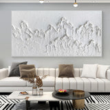 Luxury White Abstract Painting White 3D Textured Painting White 3D Minimalist Painting Large White Abstract Painting Modern abstract painting