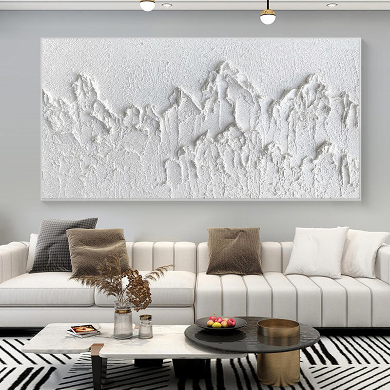 Luxury White Abstract Painting White 3D Textured Painting White 3D Minimalist Painting Large White Abstract Painting Modern abstract painting