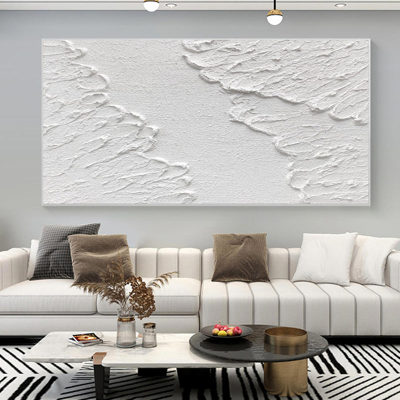 Luxury White Abstract Painting White 3D Textured Painting White 3D Minimalist Painting Large White Abstract Painting Modern abstract painting