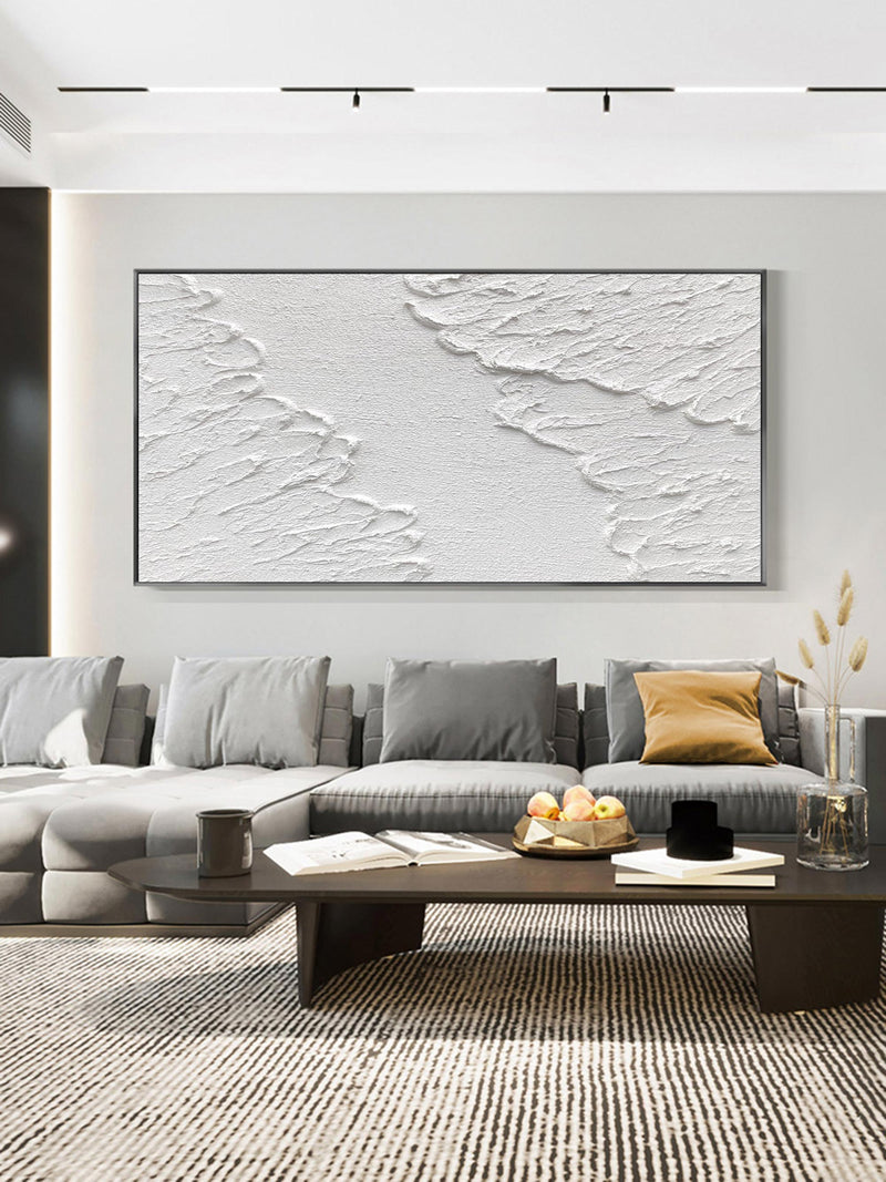 Luxury White Abstract Painting White 3D Textured Painting White 3D Minimalist Painting Large White Abstract Painting Modern abstract painting