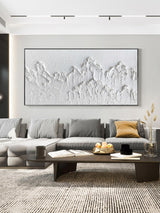 Luxury White Abstract Painting White 3D Textured Painting White 3D Minimalist Painting Large White Abstract Painting Modern abstract painting