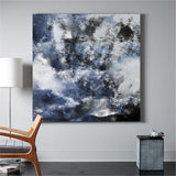 Large Square Blue Abstract Art Tectured Abstract Painting Original Abstract Art