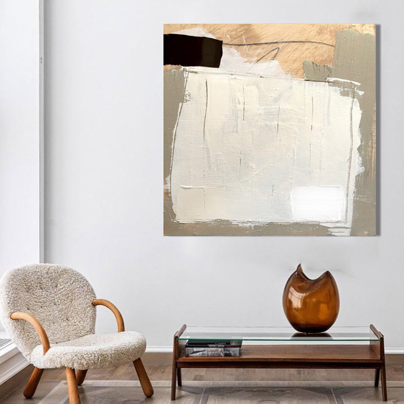 Modern Abstract Art Livingroom Canvas Painting Beige Abstract Wall Art Painting For Sale