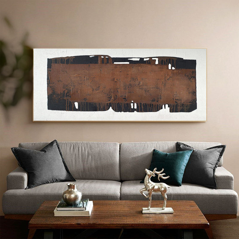 Wabi-sabi Canvas Art Painting Modern Brown Minimalist Wall Art Interior Abstract Art For Sale