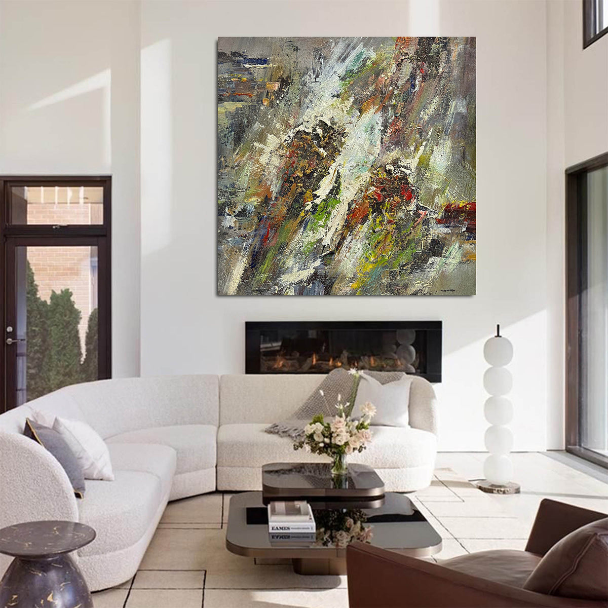 Colorful Abstract, Wall Art Canvas, Modern Art Large Acrylic Painting For Livingroom