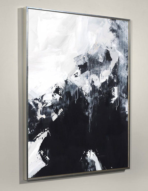 Black And White Abstract Painting Large Acrylic Wall Art Textured Abstract Art