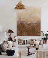 Modern Earth Tone Abstract Painting Brown Texture Canvas Painting Large Wall Art For Sale