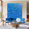 47'' X 47'' Modern Blue Large Wall Art Abstract Square Paintings Artwork In Stock For Sale