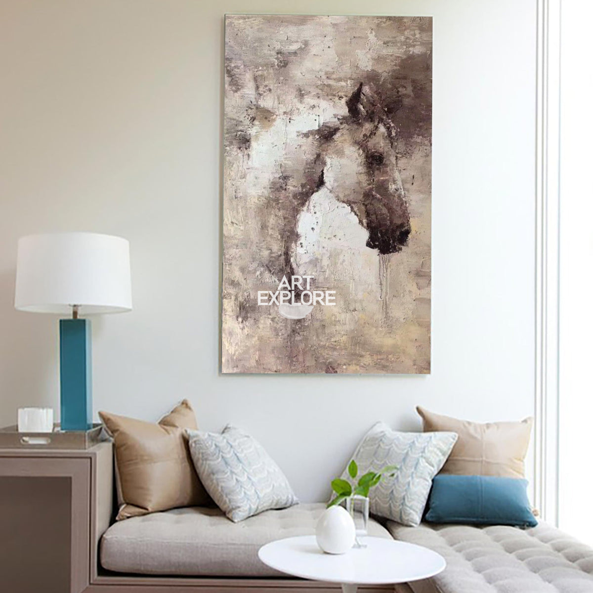  Large Arabian Horse Wall Art Huge Horse Oil Painting For Sale Modern Running Horse Painting On Canvas